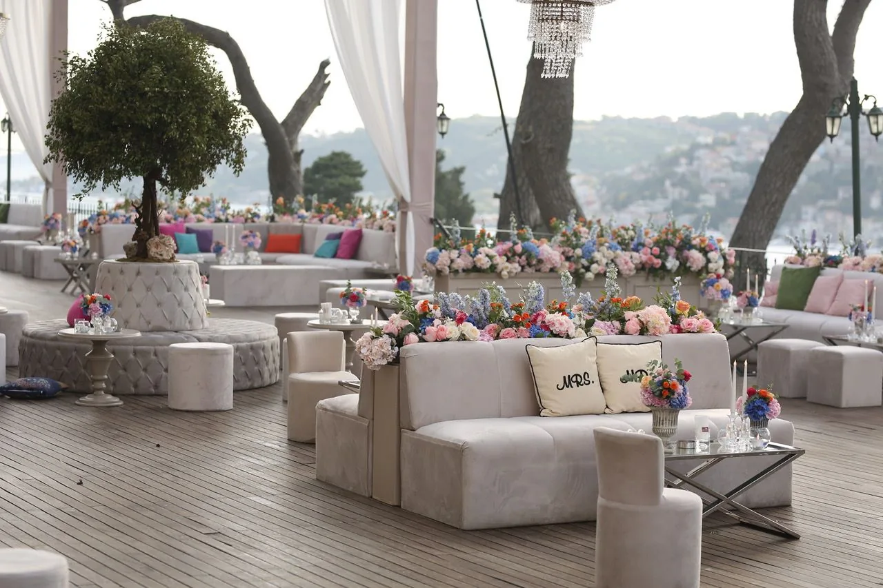 Açık Alan Düğünü Lounge Kokteyl Düzeni