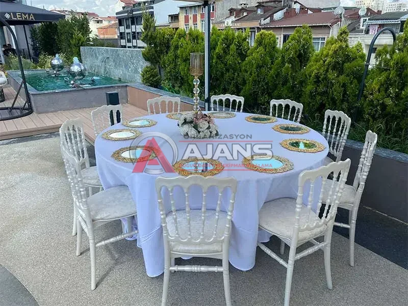 Bahçe daveti servis masası kiralama