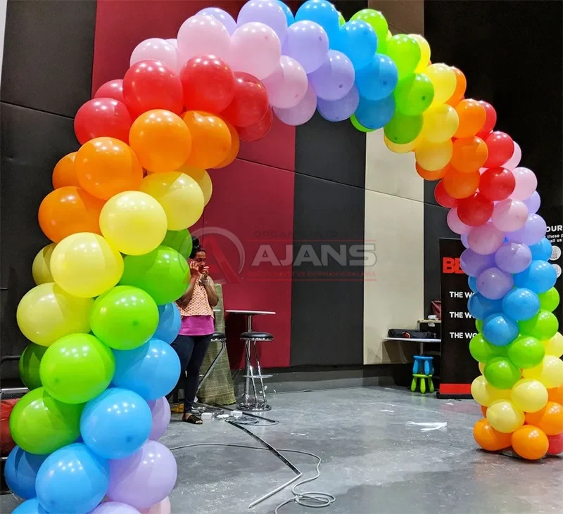 Açılış balon süsleme renkli kemer